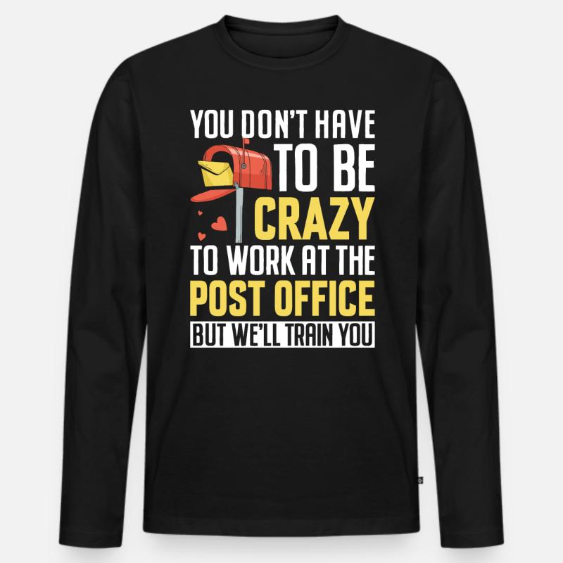 Lustiger Postamt Postdienst Postbote Us - Männer Premium Bio Langarmshirt - Schwarz