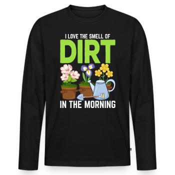 Dirt Gardening Funny Gardener Pothead Plant - Men's Premium Organic Long Sleeve Shirt - black - Front - Nico (187cm)