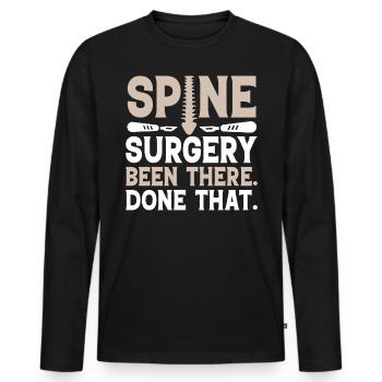 Spine Surgery Funny Scoliosis Back Surgery Lumbar - Men's Premium Organic Long Sleeve Shirt - black - Front - Nico (187cm)