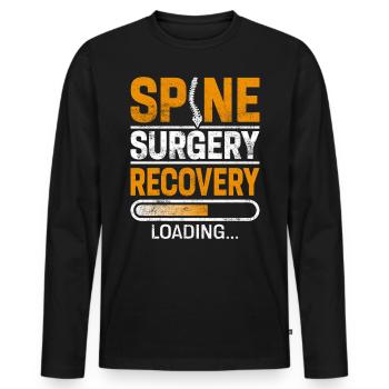 Chirurgie de la colonne vertébrale Récupération Spinal Fusion Spine Post - T-shirt manches longues Premium bio Homme - noir - Devant - Nico (187cm)