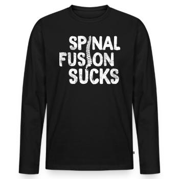 Wirbelsäulenversteifung Skoliose Wirbelsäule Chiropraktik Zurück - Männer Premium Bio Langarmshirt - Schwarz - Vorne - Nico (187cm)