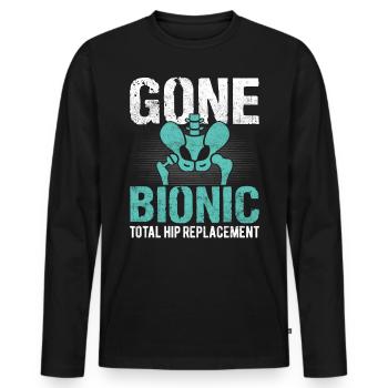 Total Hip Replacement Funny Joint Hip Surgery - Men's Premium Organic Long Sleeve Shirt - black - Front - Nico (187cm)