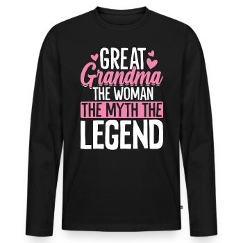 Grandma The Woman The Myth The Legend Gigi Great - Men's Premium Organic Long Sleeve Shirt - black - Front - Nico (187cm)