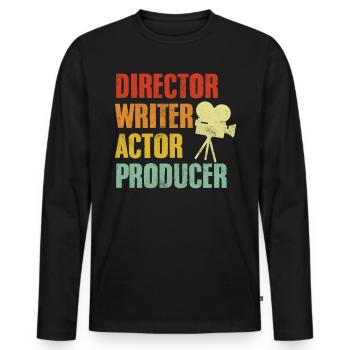 Director Writer Actor Producer Retro Vintage - Men's Premium Organic Long Sleeve Shirt - black - Front - Nico (187cm)