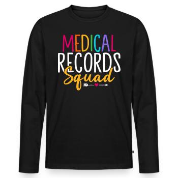 Équipe des dossiers médicaux Funny Healthcare Hospital - T-shirt manches longues Premium bio Homme - noir - Devant - Nico (187cm)