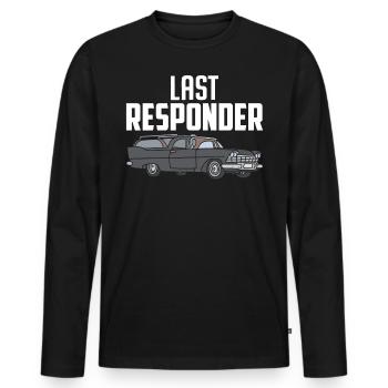 Last Responder Funeral Burial Funny Embalming - Men's Premium Organic Long Sleeve Shirt - black - Front - Nico (187cm)