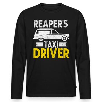 Reapers Taxi Driver Funny Funeral Director Morgue - Men's Premium Organic Long Sleeve Shirt - black - Front - Nico (187cm)
