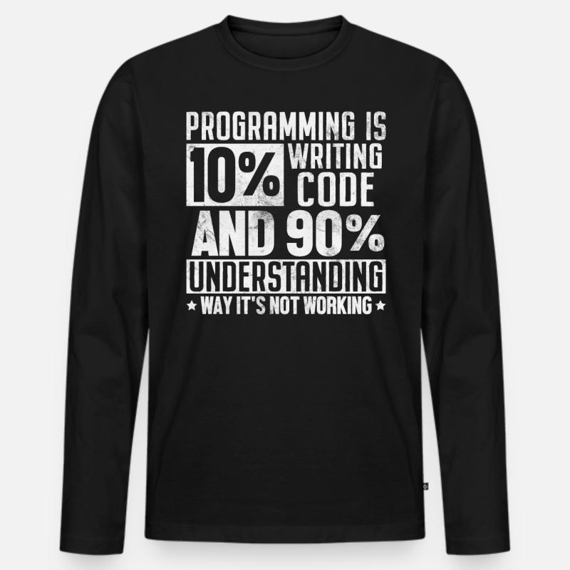 Programmierung Lustig Software Ingenieur Computer - Männer Premium Bio Langarmshirt - Schwarz