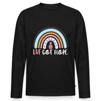 IVF Got Hope Funny IVF Boho Rainbow Infertility - Men's Premium Organic Long Sleeve Shirt - black - Front - Nico (187cm)