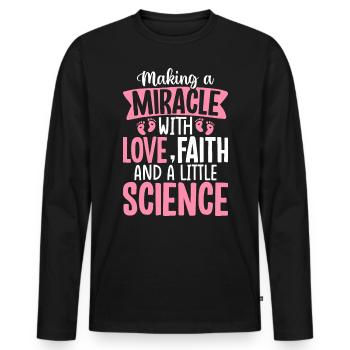 Making A Miracle With Love IVF Funny In Vitro - Men's Premium Organic Long Sleeve Shirt - black - Front - Nico (187cm)