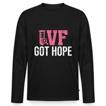 IVF Got Hope Funny Infertility IVF Mom Egg - Men's Premium Organic Long Sleeve Shirt - black - Front - Nico (187cm)