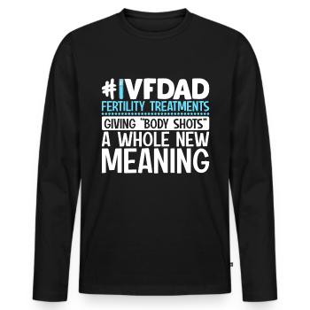 IVF Dad Funny Embryology Egg Retrieval 1 In 8 - Men's Premium Organic Long Sleeve Shirt - black - Front - Nico (187cm)