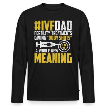 Fertility Treatments Funny IVF Egg Retrieval Day - Men's Premium Organic Long Sleeve Shirt - black - Front - Nico (187cm)