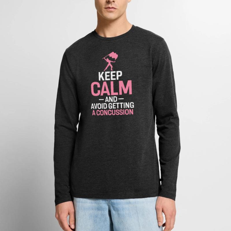 Keep Calm and Avoid Getting A Concussion Funny Men's Premium Organic Long Sleeve Shirt