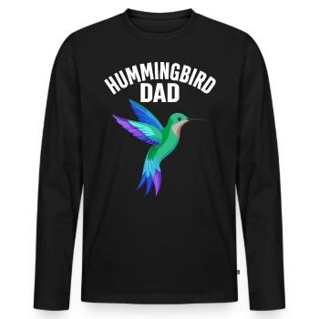 colibri papa nectar oiseau observation drôles d’oiseaux - T-shirt manches longues Premium bio Homme - noir - Devant - Nico (187cm)