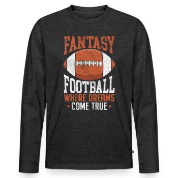 Fantasy Football Commish Funny FFL Champion Draft - Men's Premium Organic Long Sleeve Shirt - heather anthracite - Front - Nico (187cm)
