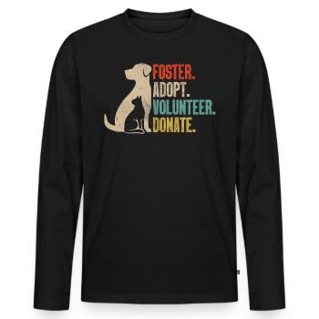Pflege Adoptieren Freiwillige Spenden Retro Pflegetier spenden - Männer Premium Bio Langarmshirt - Schwarz - Vorne - Nico (187cm)