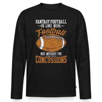Fantasy Football ist wie echter Football Commish - Männer Premium Bio Langarmshirt - Schwarz - Vorne - Nico (187cm)