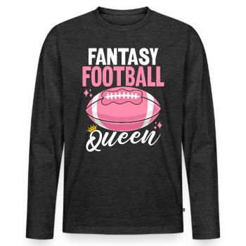 Fantasy Football Queen FFL Girls Commish Draft - Men's Premium Organic Long Sleeve Shirt - heather anthracite - Front - Nico (187cm)