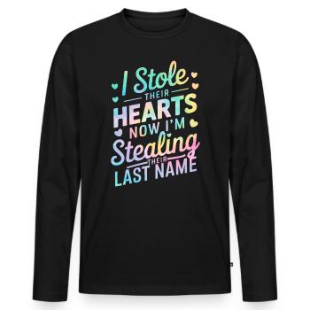 Lustige Adoption Tie Dye Pflegefamilie Elternschaft - Männer Premium Bio Langarmshirt - Schwarz - Vorne - Nico (187cm)