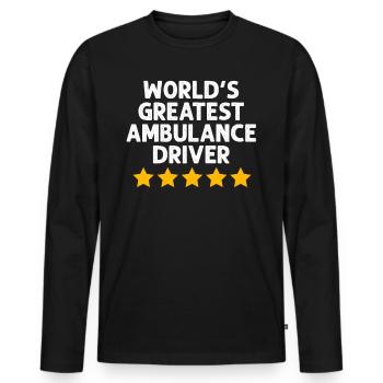 Funny Ambulance Driver EMS Paramedic Emergency - Men's Premium Organic Long Sleeve Shirt - black - Front - Nico (187cm)
