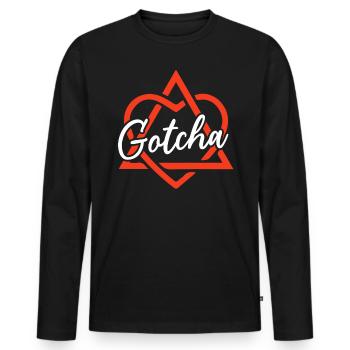 Gotcha Day Adoption Placement en famille d’accueil Adoption d’enfants - T-shirt manches longues Premium bio Homme - noir - Devant - Nico (187cm)