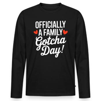 Officially A Family Gotcha Day Foster Adoptive - Men's Premium Organic Long Sleeve Shirt - black - Front - Nico (187cm)