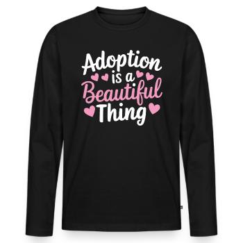 Adoption ist eine schöne Sache Lustige Adoption - Männer Premium Bio Langarmshirt - Schwarz - Vorne - Nico (187cm)