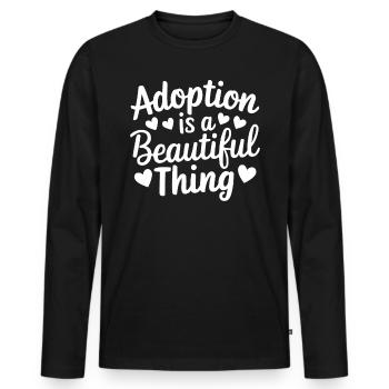 Adoption Ist Eine Schöne Sache: Elternschaft Lustig - Männer Premium Bio Langarmshirt - Schwarz - Vorne - Nico (187cm)