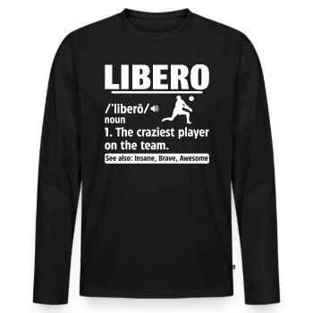 Volleyball Libero Funny Definition Bump Set Spike - Men's Premium Organic Long Sleeve Shirt - black - Front - Nico (187cm)