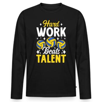 Harte Arbeit schlägt Talent Beule Set Spike Lustiger Schlag - Männer Premium Bio Langarmshirt - Schwarz - Vorne - Nico (187cm)