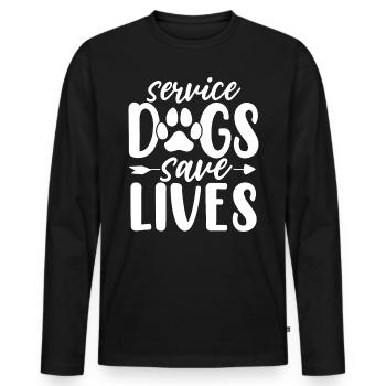 Les chiens d’assistance sauvent des vies Refuge pour chiens Foster Funny - T-shirt manches longues Premium bio Homme - noir - Devant - Nico (187cm)