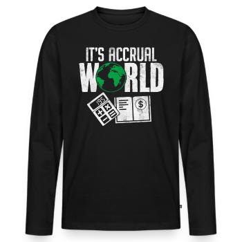 C’est la comptabilité d’exercice Comptabilité mondiale Comptabilité amusante - T-shirt manches longues Premium bio Homme - noir - Devant - Nico (187cm)