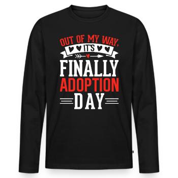 Aus dem Weg, es ist endlich Adoptionstag Gotcha - Männer Premium Bio Langarmshirt - Schwarz - Vorne - Nico (187cm)
