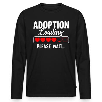 Adoption Chargement Veuillez patienter Adoption drôle - T-shirt manches longues Premium bio Homme - noir - Devant - Nico (187cm)