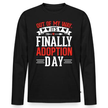 Aus dem Weg, es ist endlich Adoptionstag Gotcha - Männer Premium Bio Langarmshirt - Schwarz - Vorne - Nico (187cm)