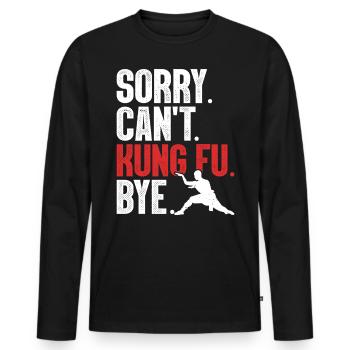 Lustiges Kung Fu Selbstverteidigung Shaolin Wing Chun Kung - Männer Premium Bio Langarmshirt - Schwarz - Vorne - Nico (187cm)