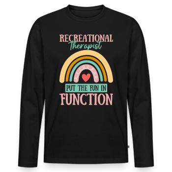 Recreational Therapist Funny Leisure Therapeutic - Men's Premium Organic Long Sleeve Shirt - black - Front - Nico (187cm)