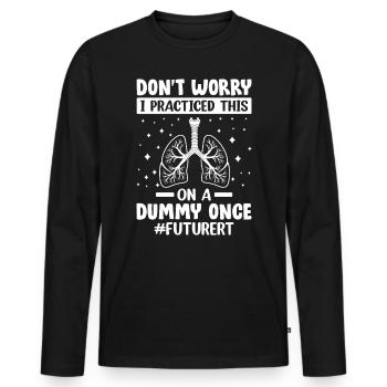 J’ai pratiqué cela sur un mannequin une fois futur RT - T-shirt manches longues Premium bio Homme - noir - Devant - Nico (187cm)