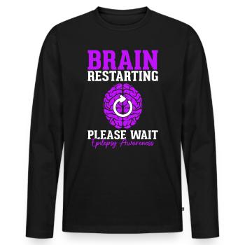 Redémarrage du cerveau Veuillez patienter Épilepsie épileptique - T-shirt manches longues Premium bio Homme - noir - Devant - Nico (187cm)