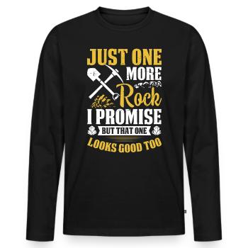Nur noch ein Fels Ich verspreche Lustiger Geologie-Fels - Männer Premium Bio Langarmshirt - Schwarz - Vorne - Nico (187cm)
