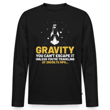 Gravité Vous ne pouvez pas y échapper Drôle Science de la gravité - T-shirt manches longues Premium bio Homme - noir - Devant - Nico (187cm)