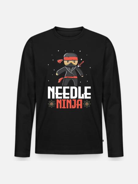 Needle Ninja Acupuncture TCM Chinese Alternative - Men's Premium Organic Long Sleeve Shirt - black