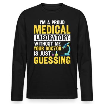 Ich bin ein stolzes medizinisches Labor Lustiges Labor - Männer Premium Bio Langarmshirt - Schwarz - Vorne - Nico (187cm)