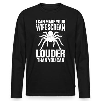 Drôle Tarentule Multi Legged Entomologie Poilu - T-shirt manches longues Premium bio Homme - noir - Devant - Nico (187cm)