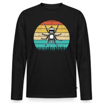 Funny Spiders Retro Arachnid Tarantula Spiders - Men's Premium Organic Long Sleeve Shirt - black - Front - Nico (187cm)