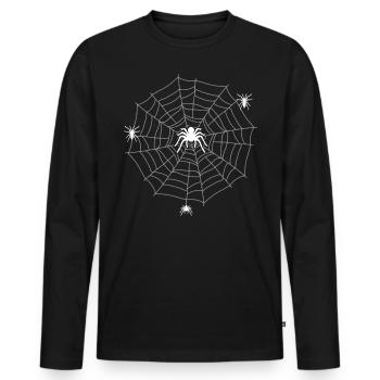 Drôle Tarentule Araignées Entomologie Arachnide - T-shirt manches longues Premium bio Homme - noir - Devant - Nico (187cm)