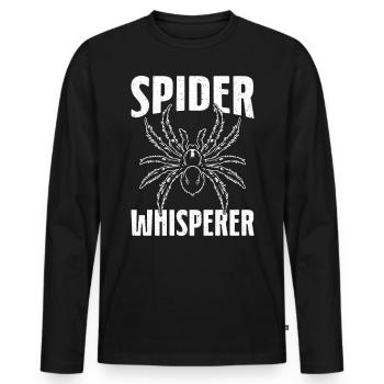 Chuchoteur d’araignée Arachnide Entomologie Tarentule - T-shirt manches longues Premium bio Homme - noir - Devant - Nico (187cm)