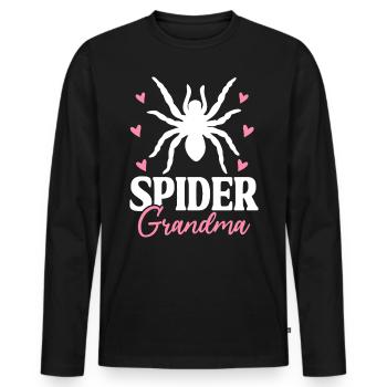 Spider Grandma Funny Tarantula Arachnid Grandma - Men's Premium Organic Long Sleeve Shirt - black - Front - Nico (187cm)