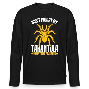 Tarentule Arachnide Araignées Poilues Exotique Drôle - T-shirt manches longues Premium bio Homme - noir - Devant - Nico (187cm)